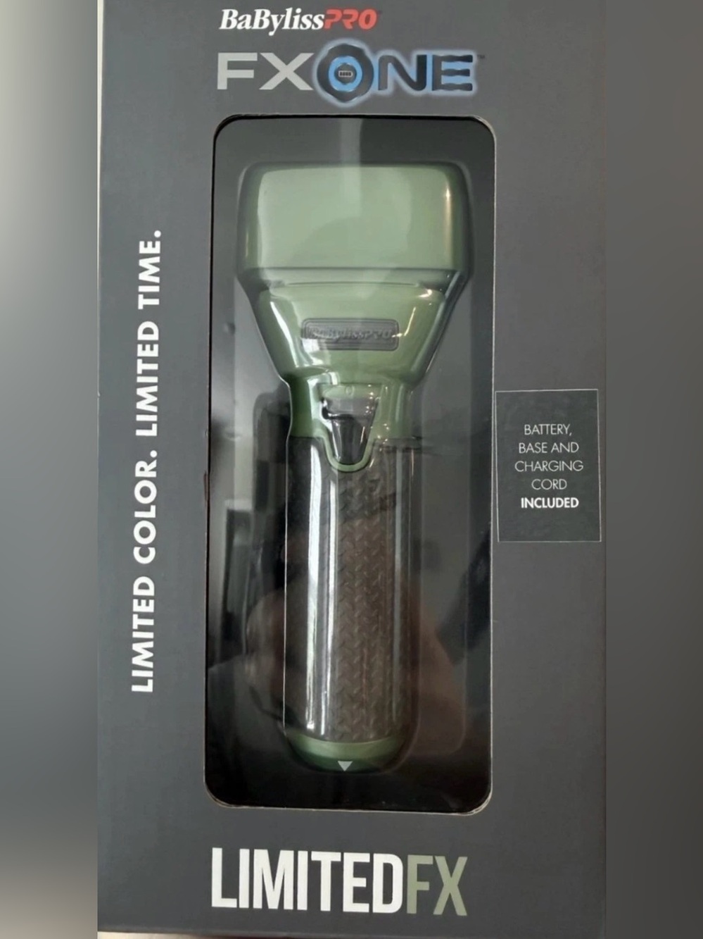 BaBylissPRO FXONE Electric Shaver – Olive Green and Black